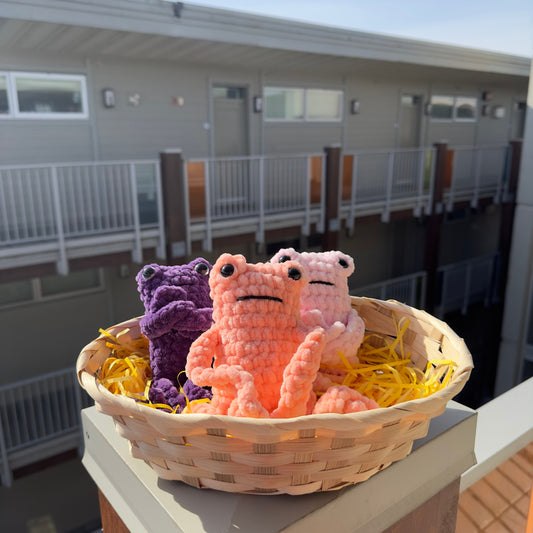 Kawaii Handmade Leggie Froggie Crochet Desk Companion