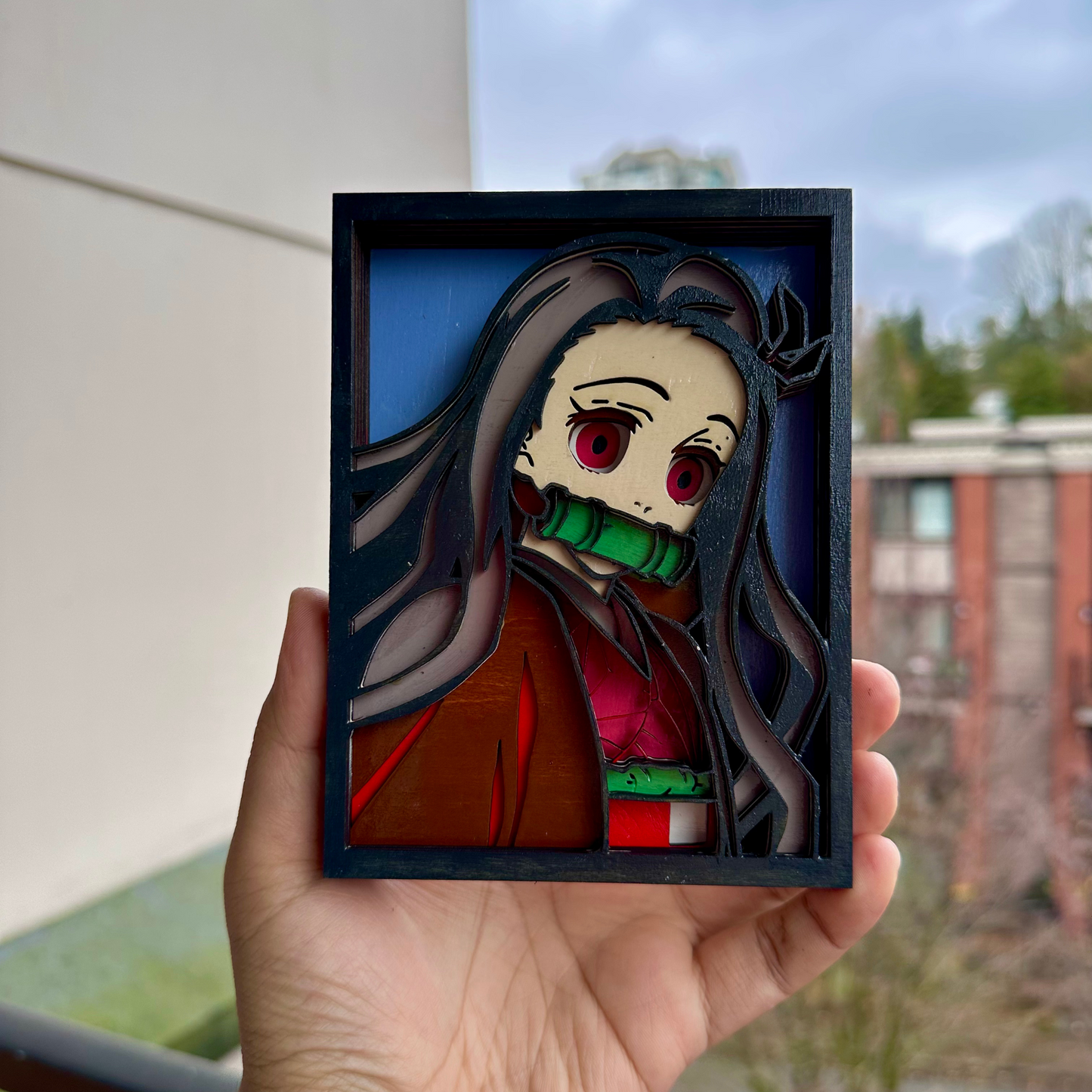 Wooden 3D Anime Layered Display – Nezuko Kamado (Demon Slayer)