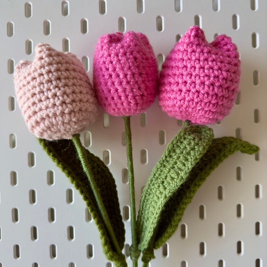 Tulips Crochet Flower - Handcrafted Floral Decor