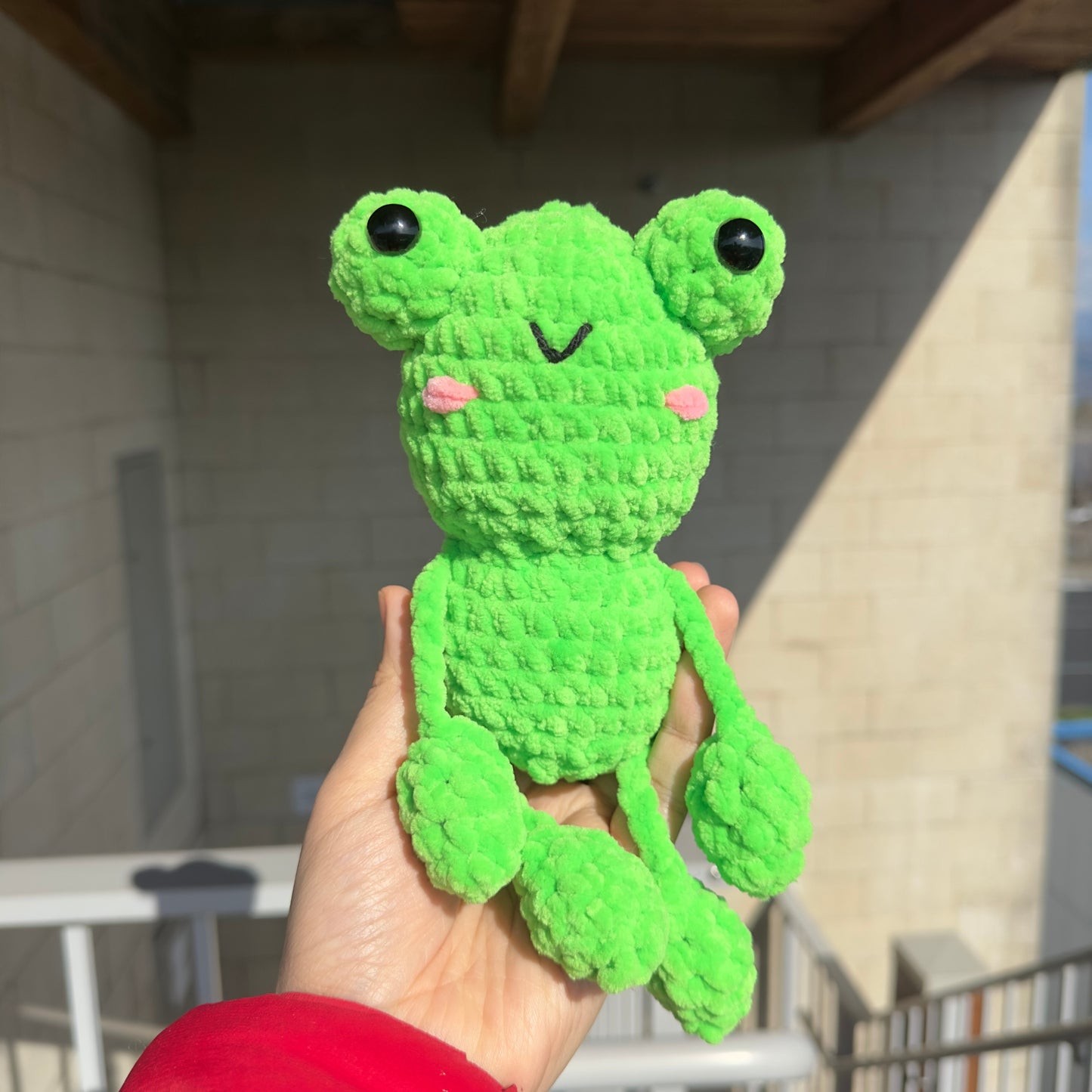 Kawaii Handmade Frog Crochet Desk Companion