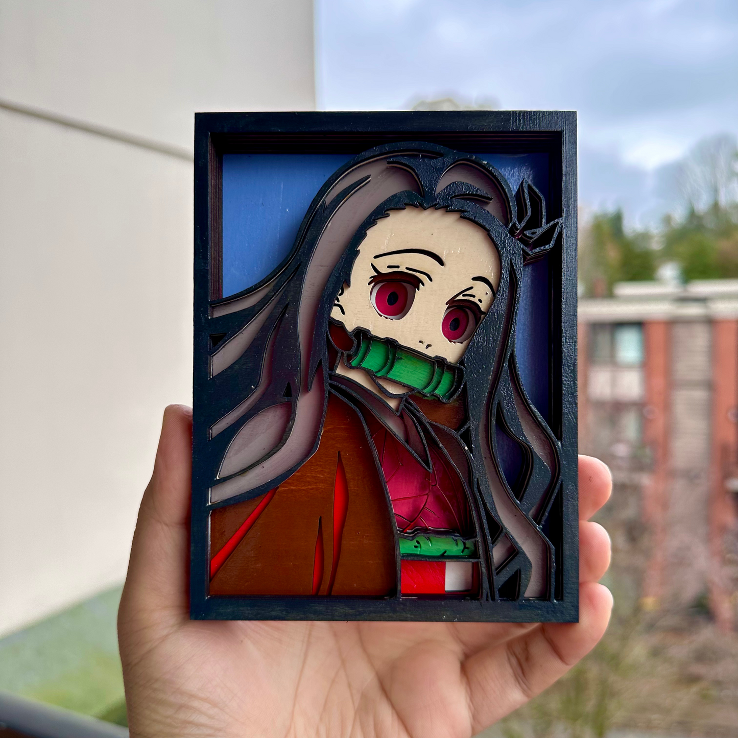 Wooden 3D Anime Layered Display – Nezuko Kamado (Demon Slayer)