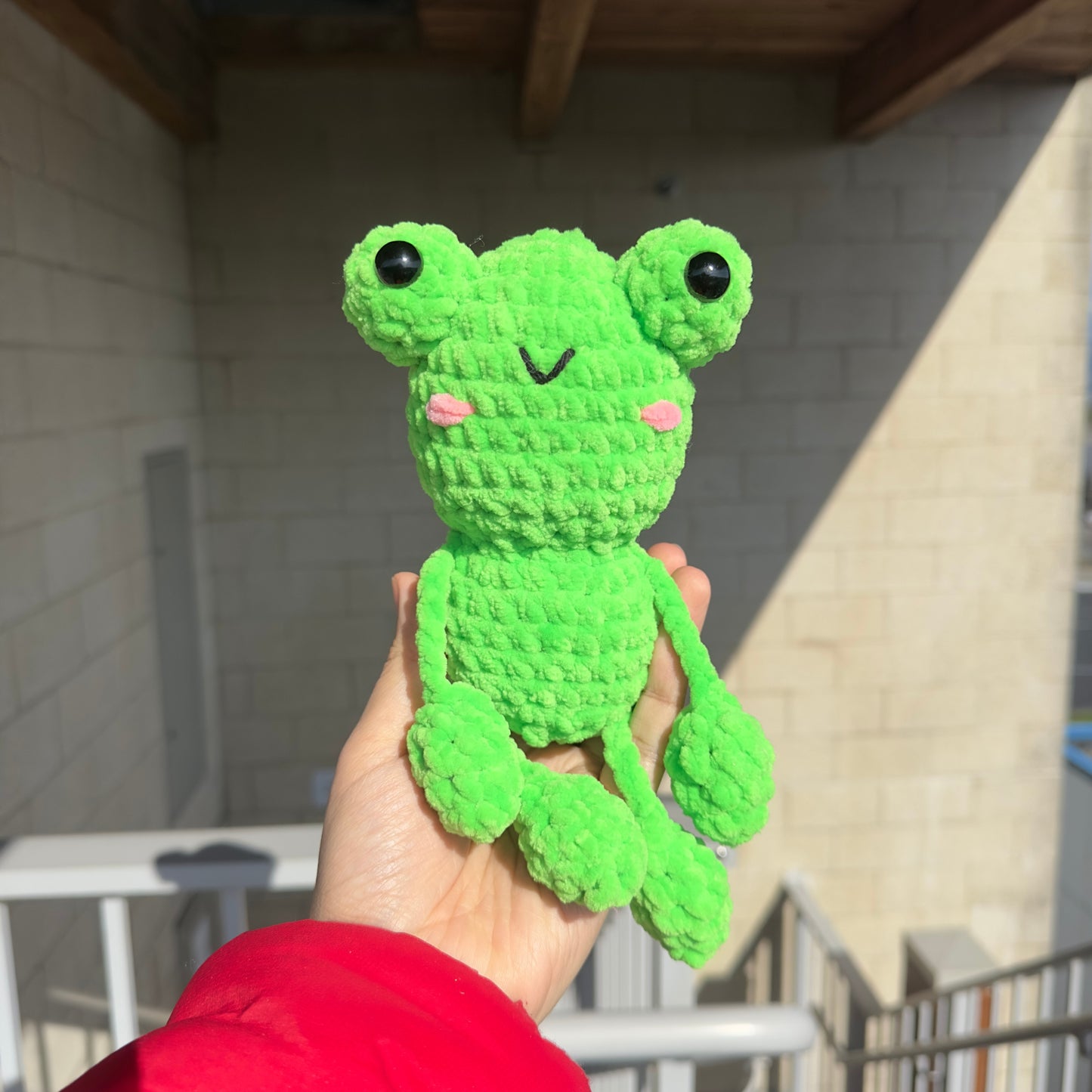 Kawaii Handmade Frog Crochet Desk Companion