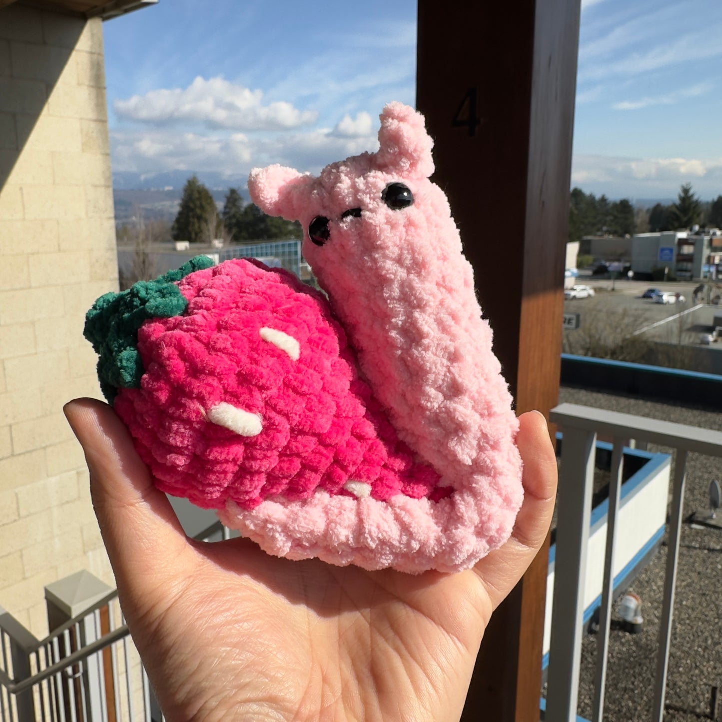 Kawaii Handmade Fruit Snails Crochet Desk Companion