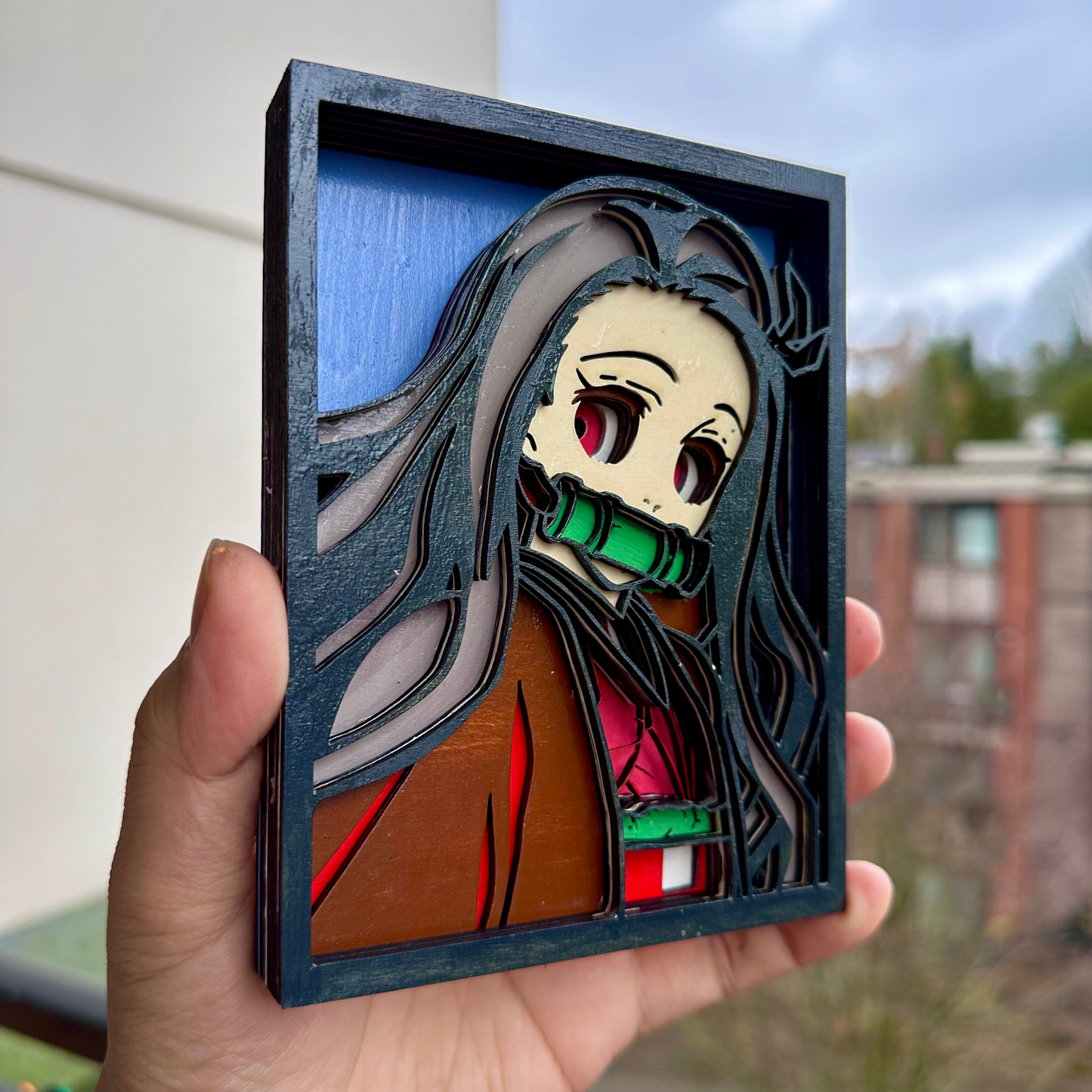 Wooden 3D Anime Layered Display – Nezuko Kamado (Demon Slayer)